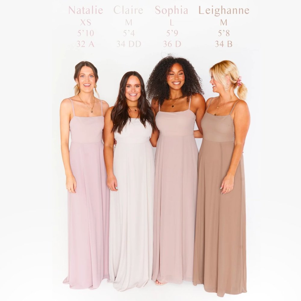 Show Me Your Mumu Lauren Tie Back Dove Grey Chiffon Bridesmaid Maxi Dress - Picture 9 of 16